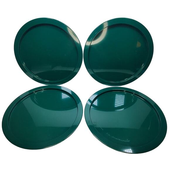 Vtg Bodum Melamine 4 Pc Dinner Plates Green Swiss Made Plasticware Picniccore - Picture 1 of 9